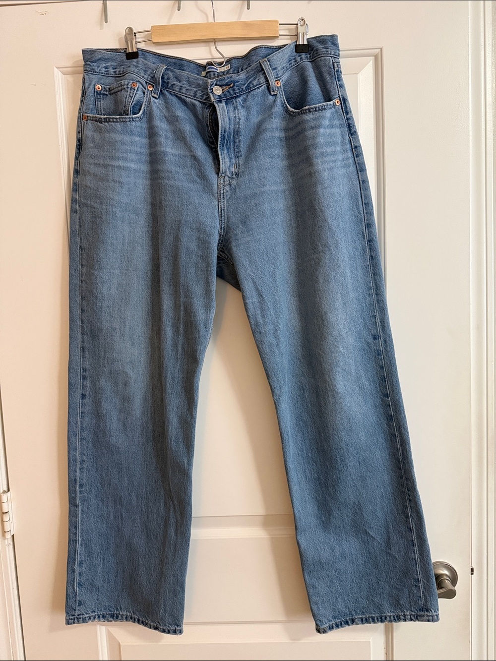 Levi's 100% cotton Low Pro Straight Leg Jeans in Light Blue Denim